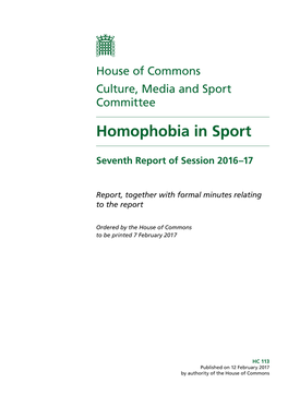 Homophobia in Sport