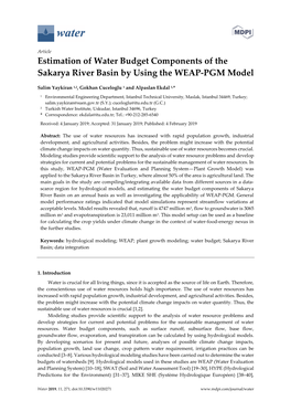 Estimation of Water Budget Components of the Sakarya River Basin by Using the WEAP-PGM Model