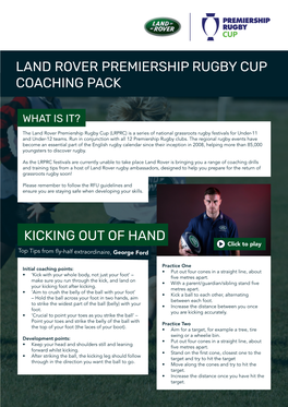 Land Rover Premiership Rugby Cup Coaching Pack