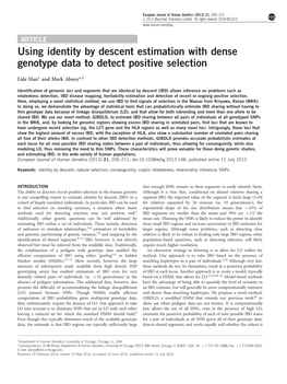 Using Identity by Descent Estimation with Dense Genotype Data to Detect Positive Selection