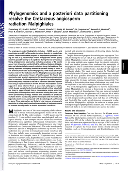 Phylogenomics and a Posteriori Data Partitioning Resolve the Cretaceous Angiosperm Radiation Malpighiales