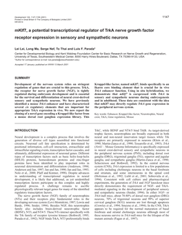 Co-Expression of Mklf7 and Trka 1149