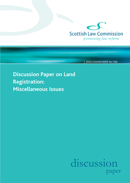 Discussion Paper on Land Registration: Miscellaneous Issues