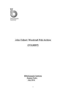 John Colbert: Woodcraft Folk Archive