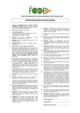 Exposition Rules & Regulations