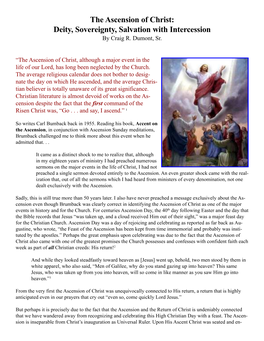 The Ascension of Christ: Deity, Sovereignty, Salvation with Intercession by Craig R