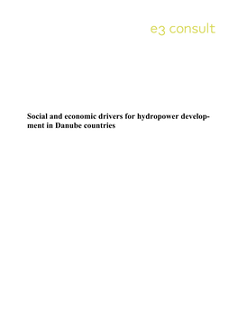 Social and Economic Drivers for Hydropower Develop- Ment in Danube Countries