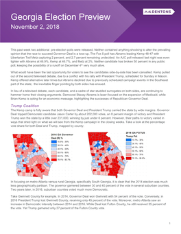 Georgia Election Preview November 2, 2018