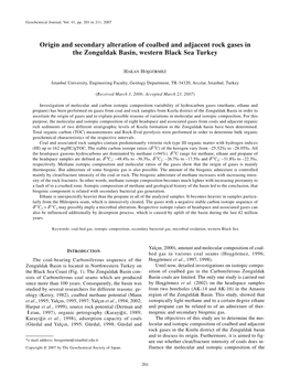 Origin and Secondary Alteration of Coalbed and Adjacent Rock Gases in the Zonguldak Basin, Western Black Sea Turkey