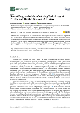 Recent Progress in Manufacturing Techniques of Printed and Flexible Sensors: a Review