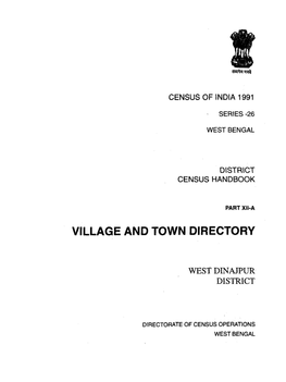District Census Handbook, Dinajpur Village and Town Directory