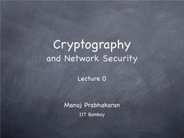 Cryptography and Network Security