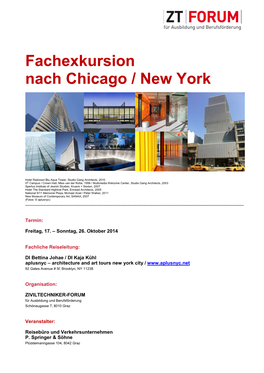 Fachexkursion Nach Chicago / New York