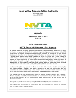 NVTA-TA Agendapacket 07-17-2019.Pdf