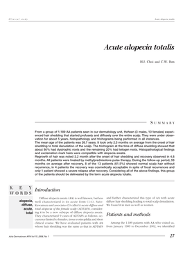 Acute Alopecia Totalis