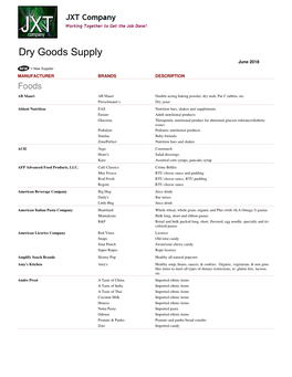 Dry Supplier Lineup