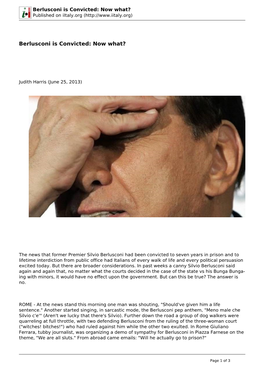 Berlusconi Is Convicted: Now What? Published on Iitaly.Org (