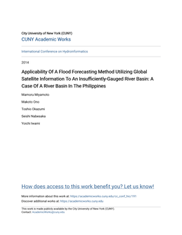 Applicability of a Flood Forecasting Method Utilizing Global Satellite