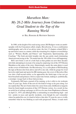 My 26.2-Mile Journey from Unknown Grad Student to the Top of the Running World by Bill Rodgers & Matthew Shepatin