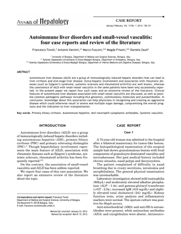 Autoimmune Liver Disorders and Small-Vessel Vasculitis: Four Case Reports and Review of the Literature