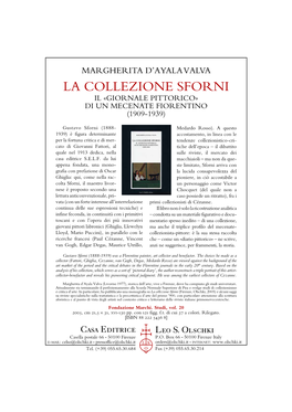 La Collezione Sforni Il «Giornale Pittorico» Di Un Mecenate Fiorentino (1909-1939)