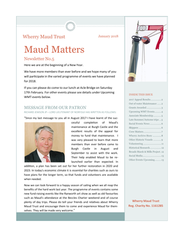 Maud Matters Newsletter No.5 Here We Are at the Beginning of a New Year