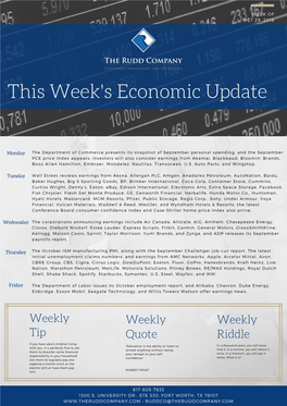 Weekly Economic Update