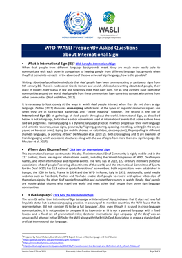 WFD-WASLI Frequently Asked Questions About International Sign1