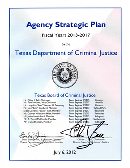 Agency Strategic Plan for Fiscal Years 2013-2017