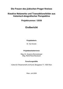 Die Frauen Des Jüdischen Prager Kreises Kreative Netzwerke Und