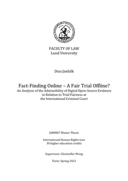 Fact-Finding Online – a Fair Trial Offline?