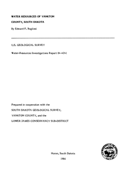 WATER RESOURCES of YANKTON COUNTY, SOUTH DAKOTA By