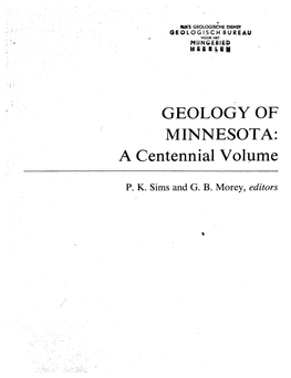 Geology of Minnesota: a Centennial Volume