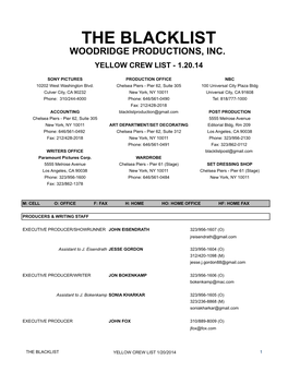 The Blacklist Woodridge Productions, Inc