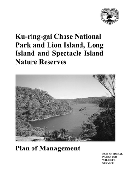 Ku-Ring-Gai Chase National Park and Island Nature Reserves Plan Of