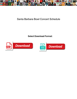 Santa Barbara Bowl Concert Schedule