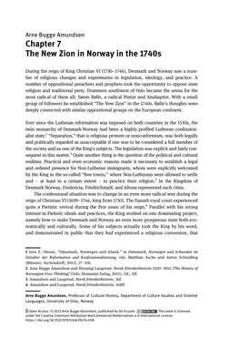Chapter 7 the New Zion in Norway in the 1740S