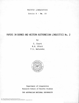 Papers in Western Austronesian Linguistics No. 2