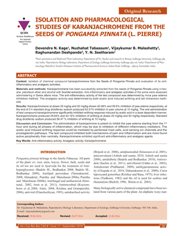 SEEDS of PONGAMIA PINNATA (L. PIERRE) Sci