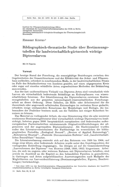 Bibliographisch-Thematische Studie Über Bestimmungs Tahelien Für