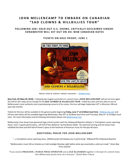Sad Clowns & Hillbillies Tour