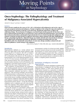 The Pathophysiology and Treatment of Malignancy-Associated Hypercalcemia