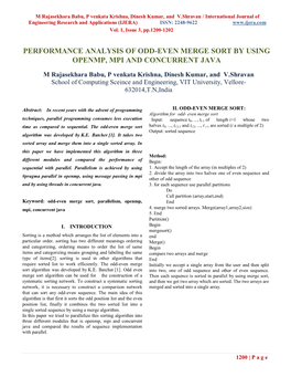 Performance Analysis of Odd-Even Merge Sort by Using Openmp, Mpi and Concurrent Java