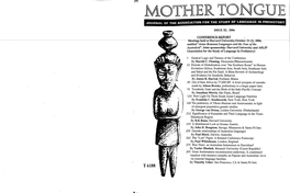 Mother Tongue Journal of the Association for the Study of Language in Prehistory