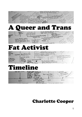 A Queer and Trans Fat Activist Timeline Zine