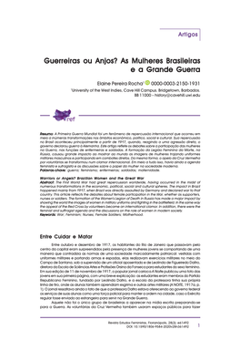 Guerreiras Ou Anjos? As Mulheres Brasileiras E a Grande Guerra