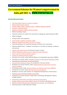 Government-Schemes-For-Women.Pdf