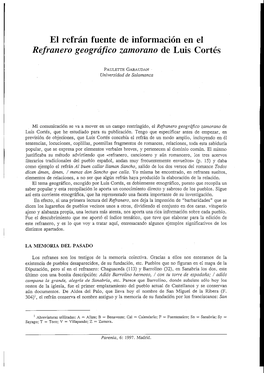 El Refrán Fuente De Información En El Refranero Geográfico Zamorano De Luis Cortés