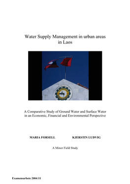 Water Supply Management in Urban Areas in Laos