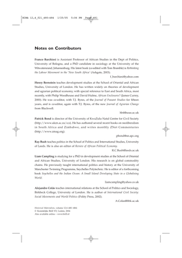Notes on Contributors